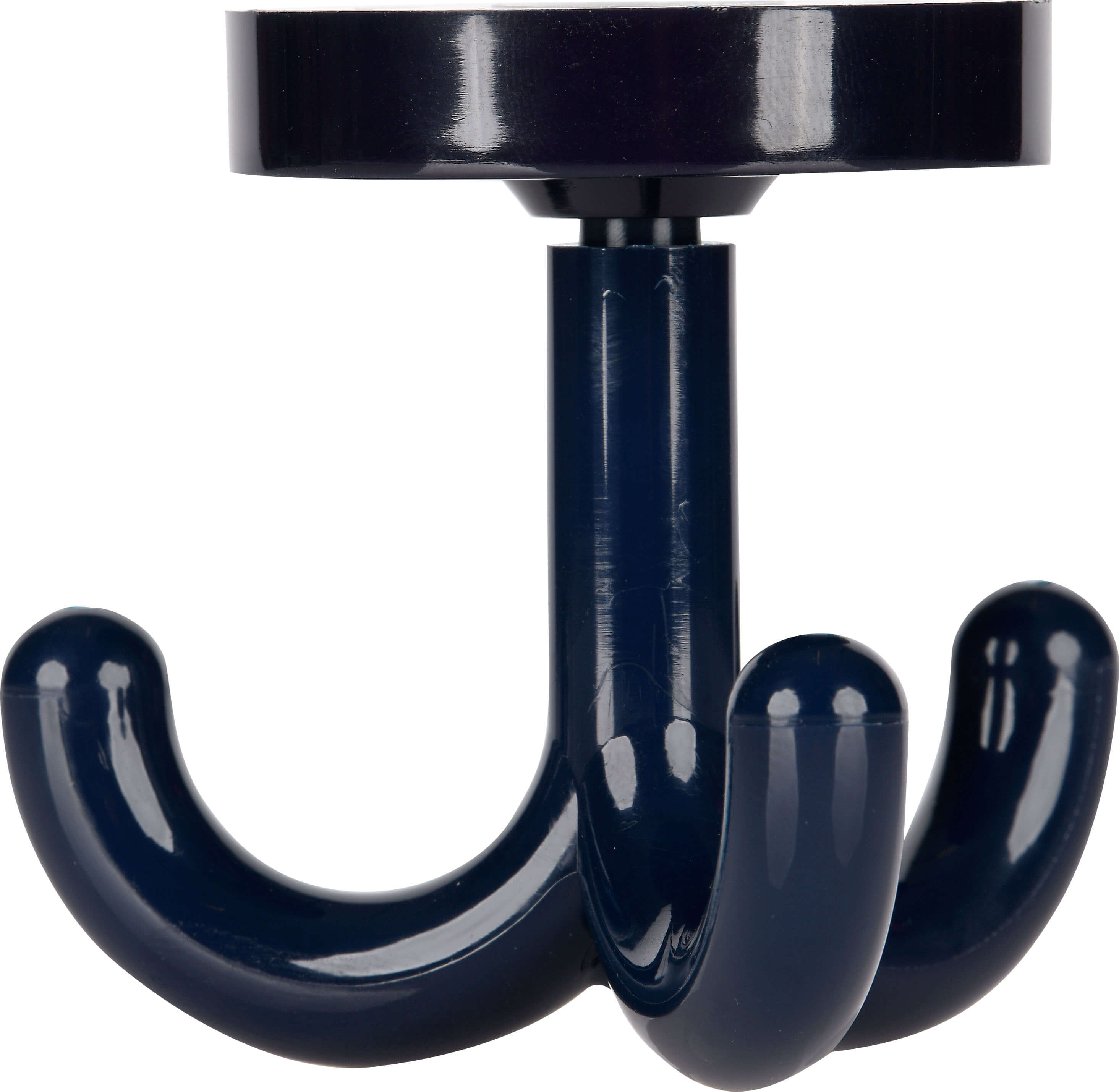 Drievoudige haak van donkerblauw plastic