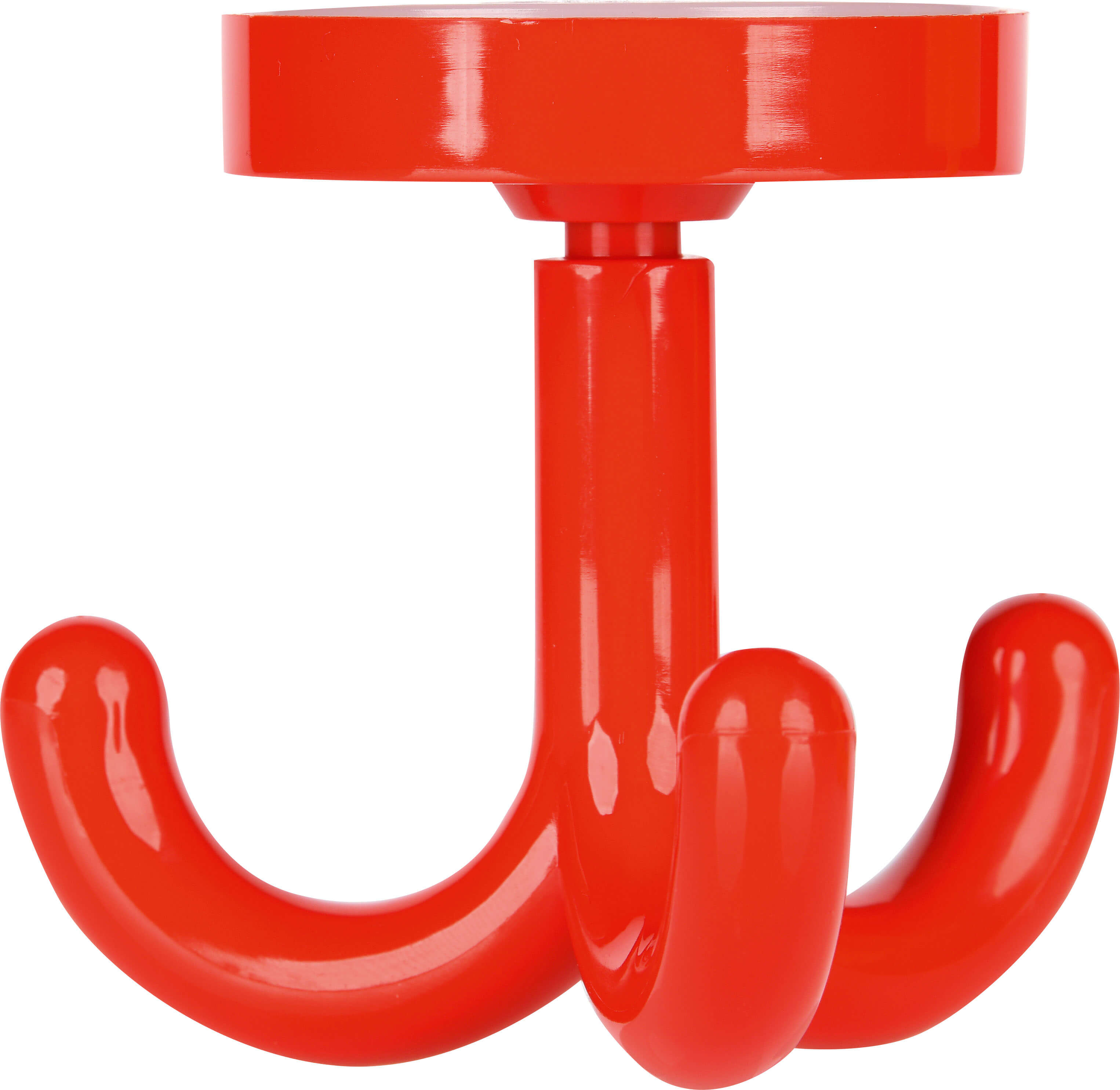 Drievoudige haak van rood plastic