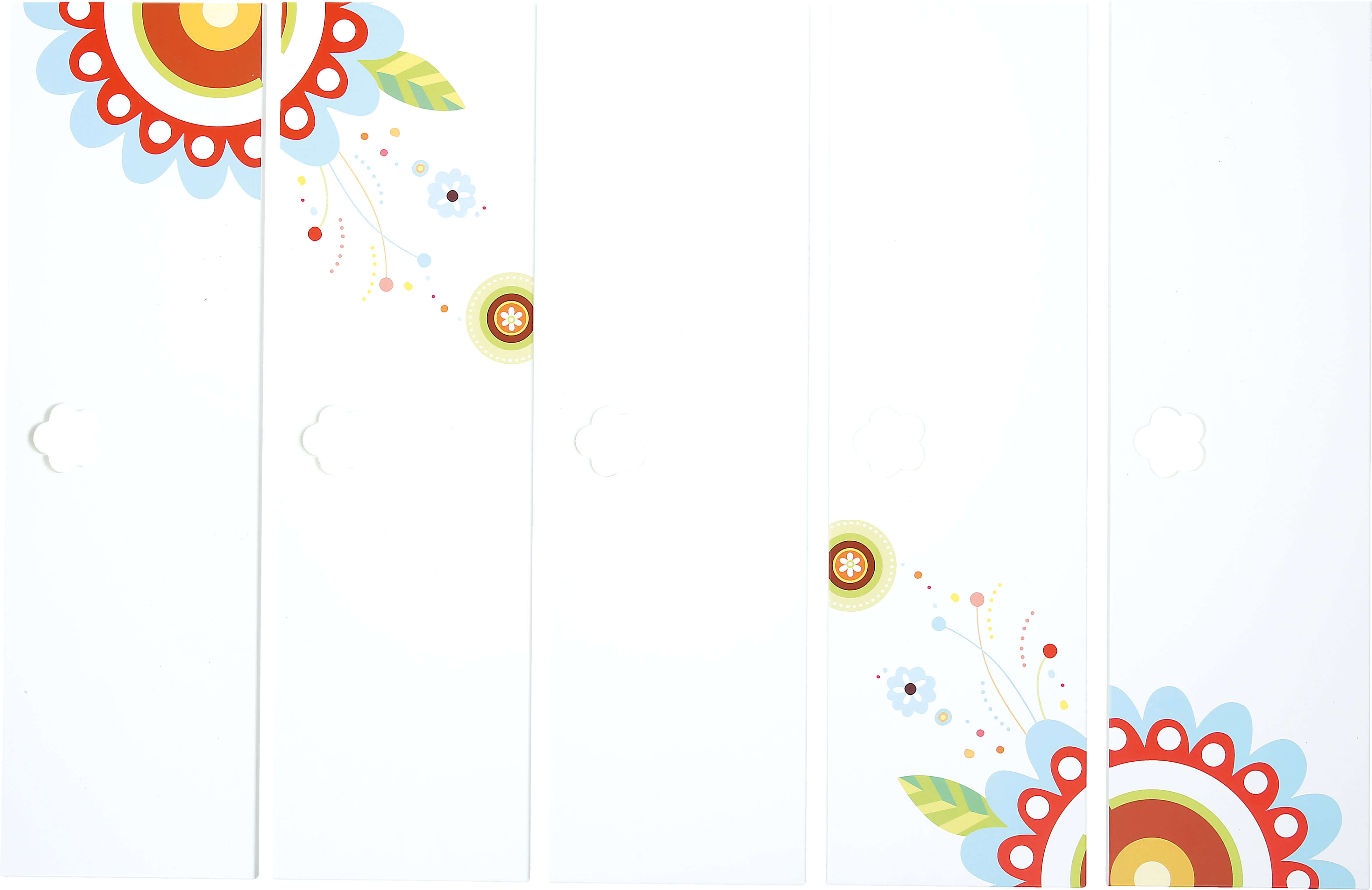 5-delige deurset voor garderobe Mariposa met bloemvormige handgreep - bloemenapplicatie