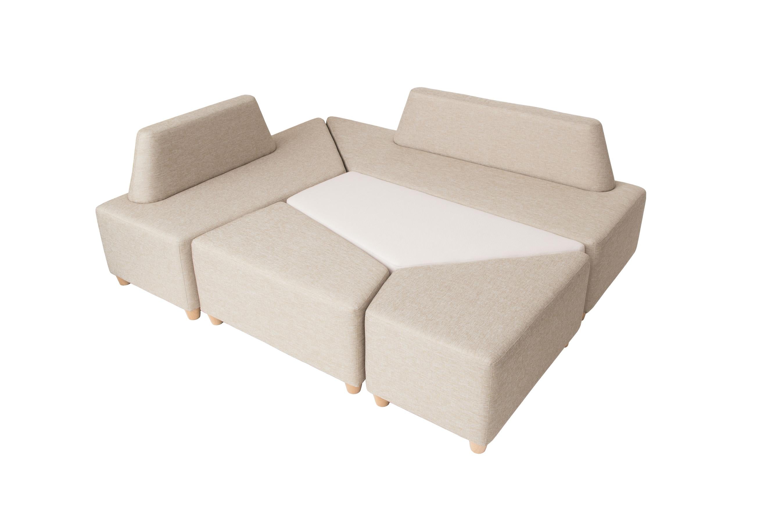 Moderne beige Sitzlandschaft für Foyer und Gemeinschaftsbereich.