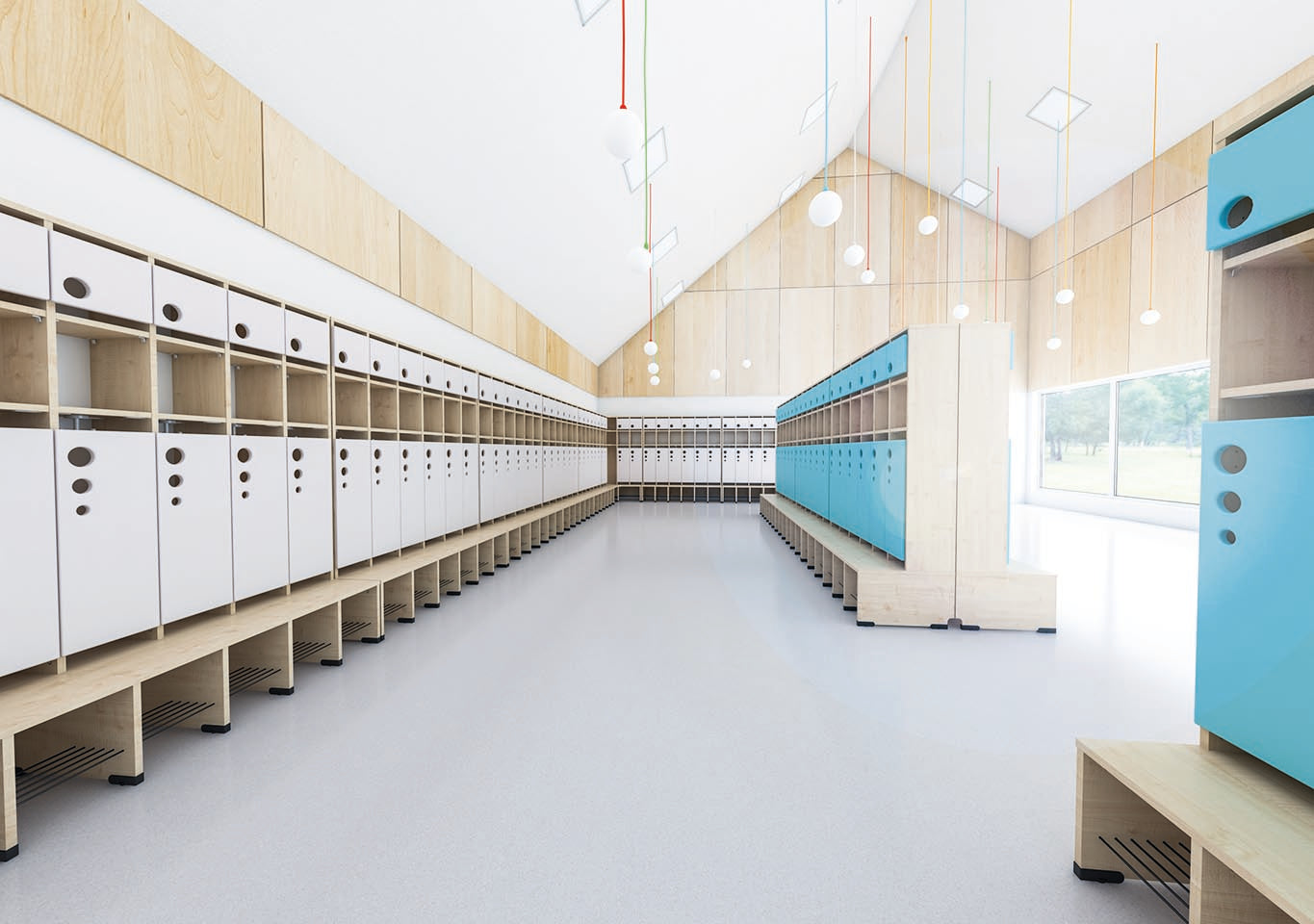 Maxi-Garderobe Bubble-Serie mit Bank, Konfigurierbar - versch. Farben