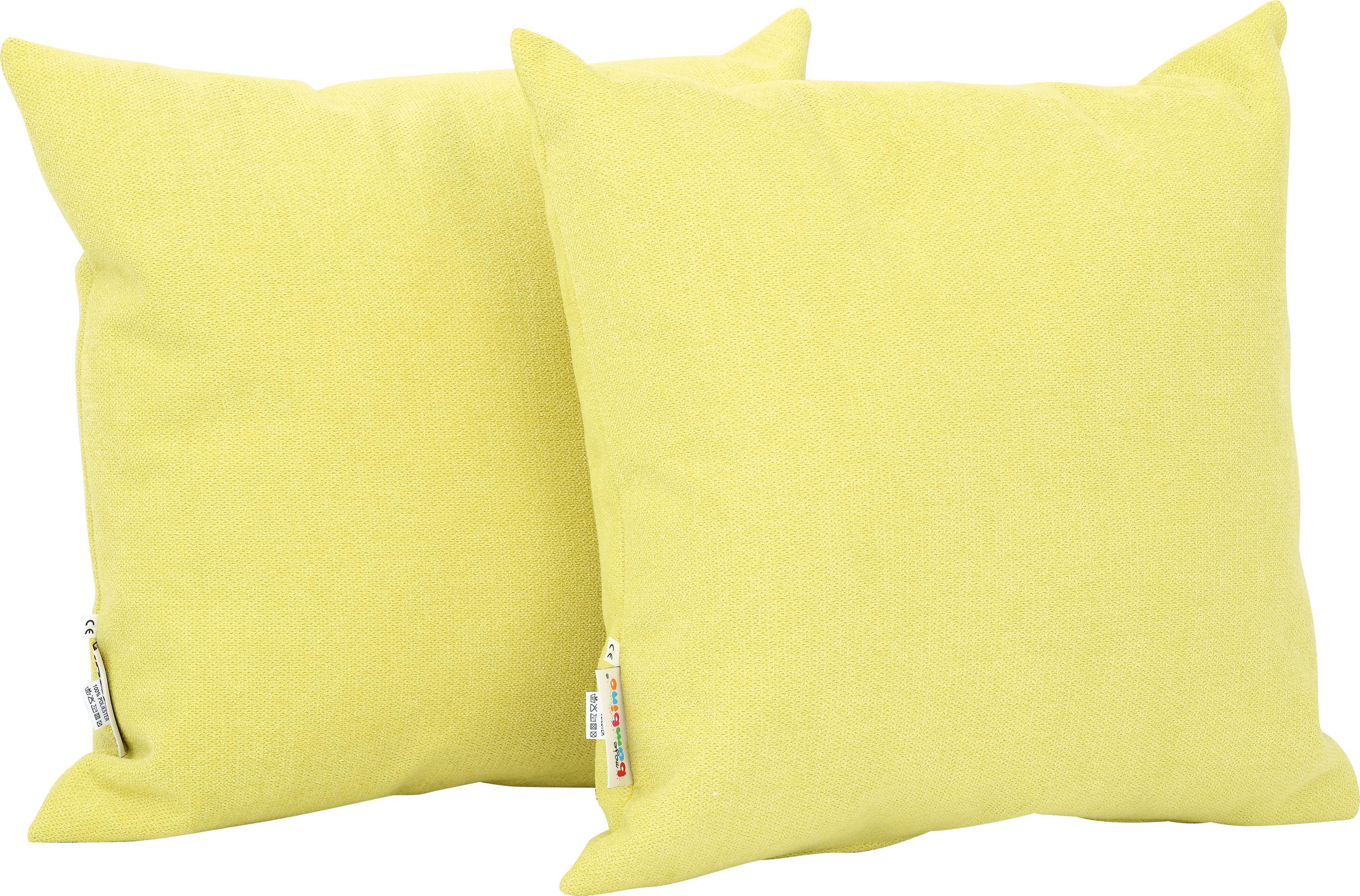 Kissen Relax, 2er-Set, quadratisch, limone – Sitzkomfort.