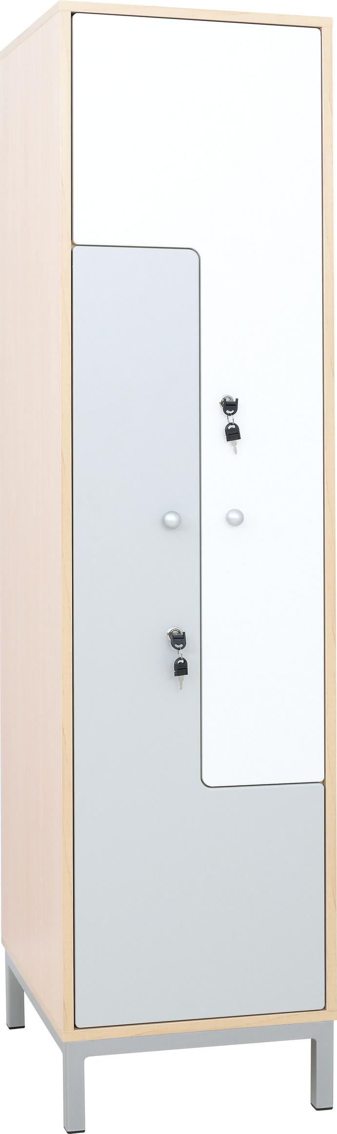 Moderner Kleiderschrank L mit zwei abschließbaren Fächern.