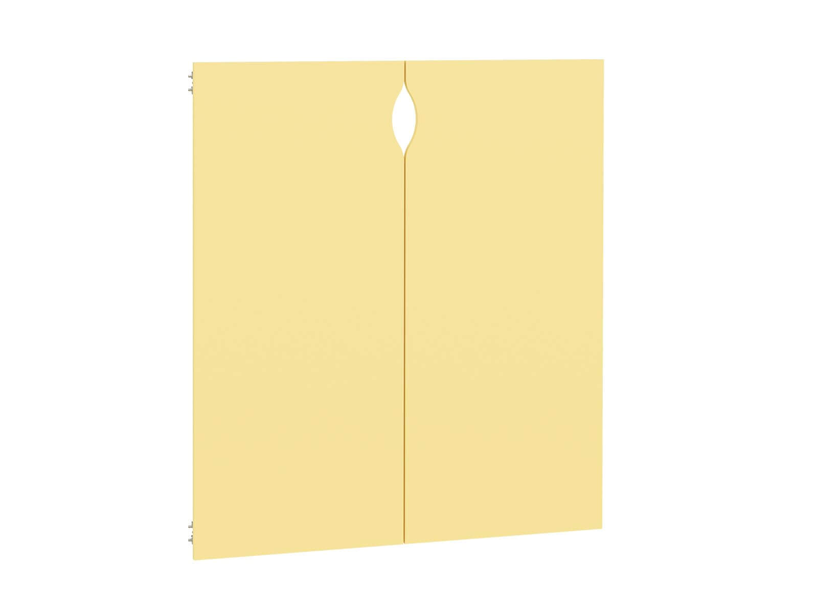 Portes (gauche et droite) 4 unités d'étagères hautes, également compatibles pour étagère haute - jaune pastel - série Feria