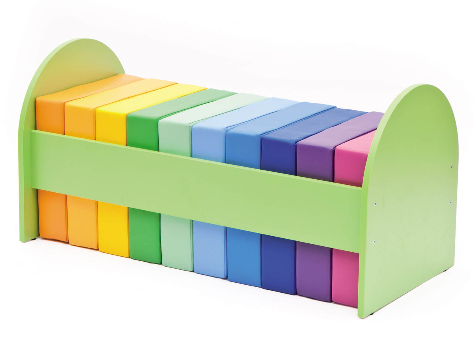 10 x pastelkleurige vierkante zitkussens in verzamelrek