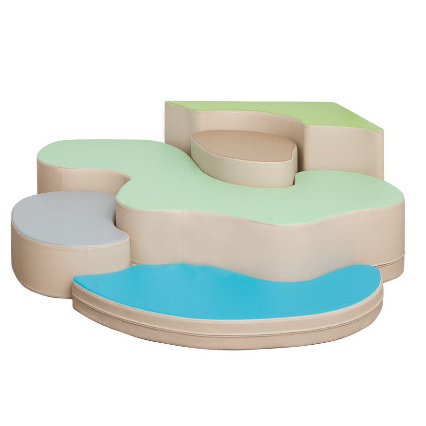 Puzzle podium en mousse en lot de 5 pièces.