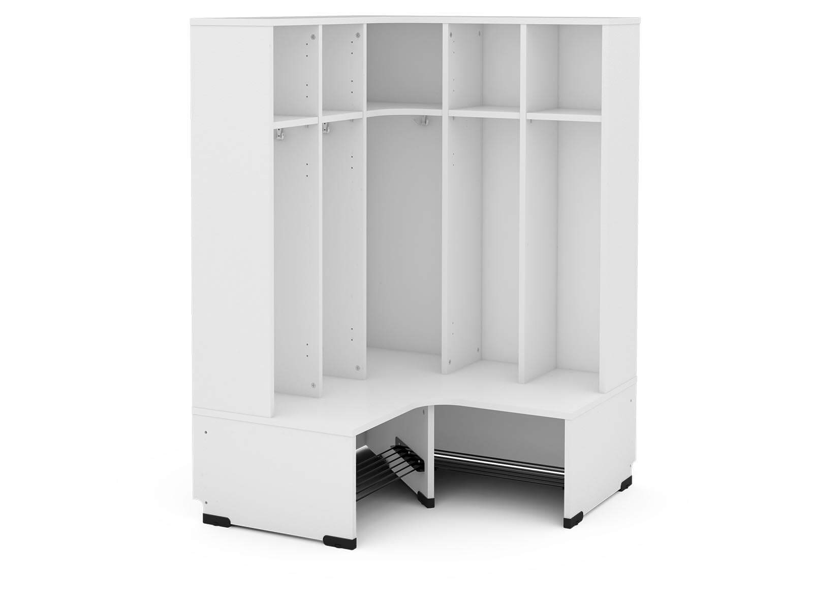 5-hoekige kapstok met bank in wit H=31cm Bubble-serie