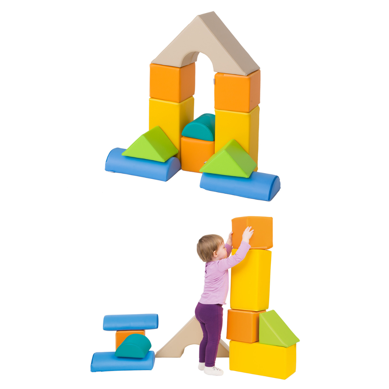 Blocs de construction en mousse, ensemble de 11 pièces.