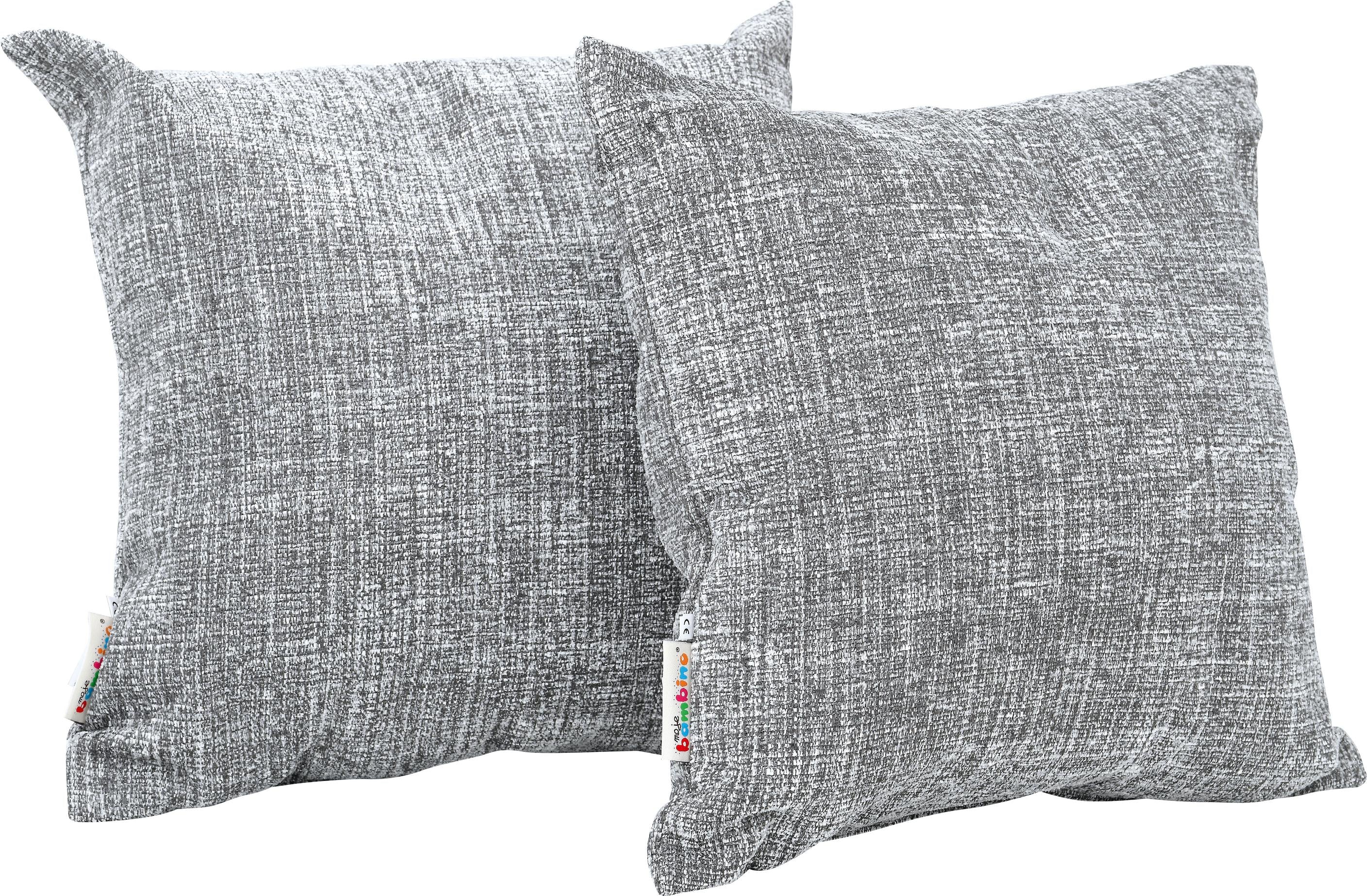 Graumelierte Kissen für Sitzlandschaft im 2er-Set.