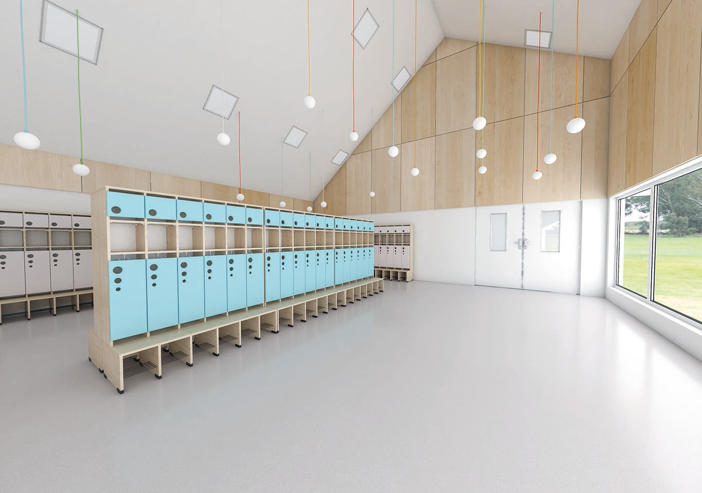 Maxi-Garderobe Bubble-Serie mit Bank, Konfigurierbar - versch. Farben