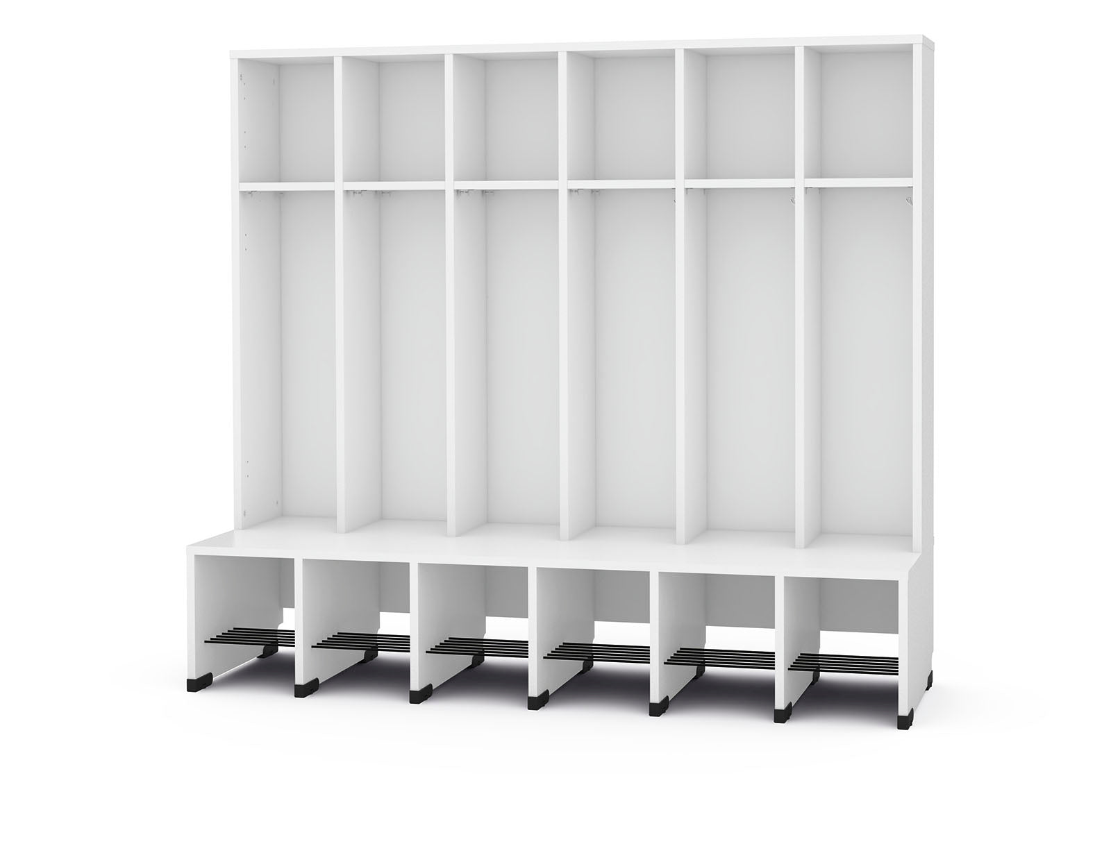 6-delige kapstok met bank in wit H=31cm Bubble-serie