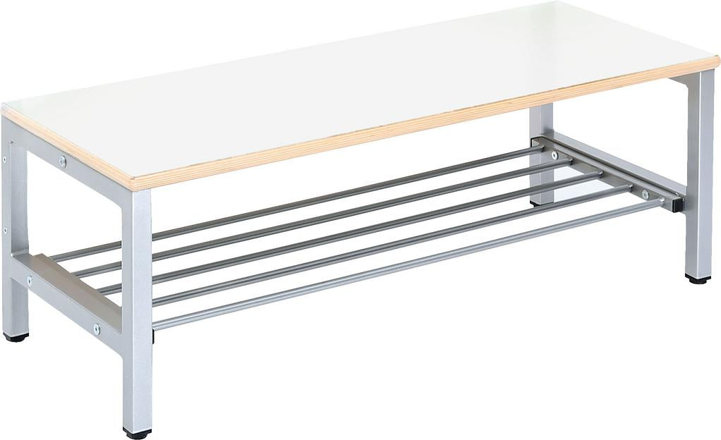 Bank zum Garderobenregal Flexi weiß 26 cm für Schule & Kita