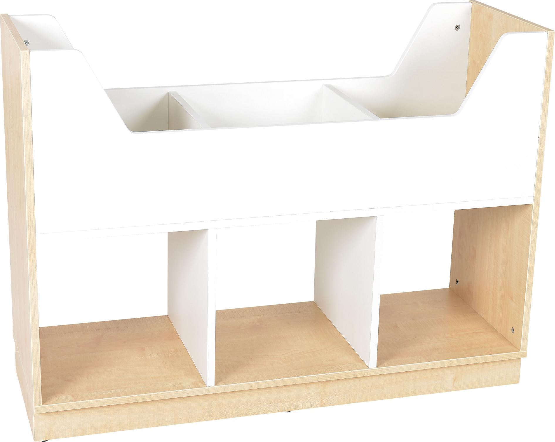 Bücherkahn mit Fächern, vielseitig und robust. - Produkt wird im Kindergarten oder Schule genutzt.