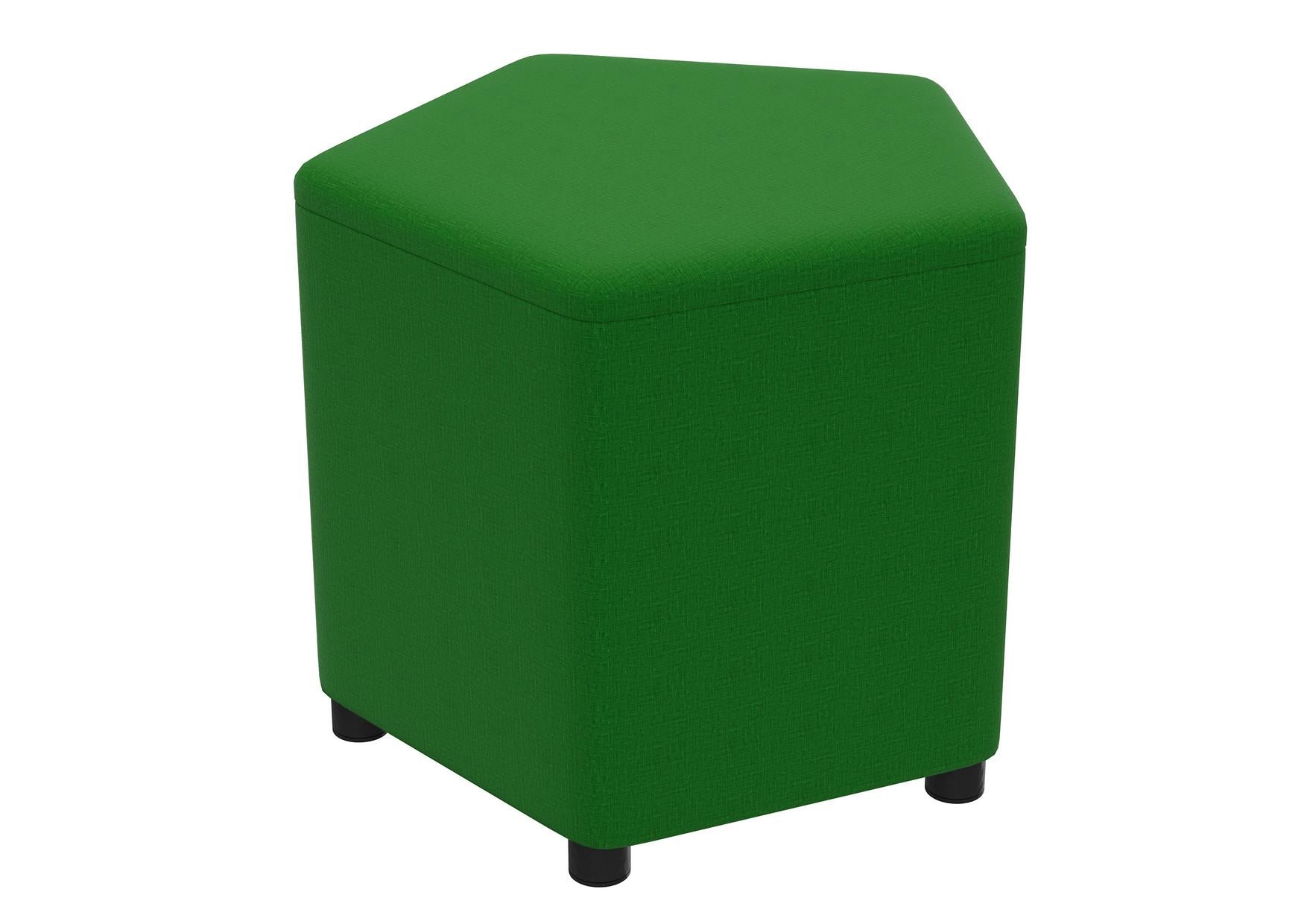 Grüner Inflamea Sitzhocker pentagonal H42cm mit schwarzen Gleitern