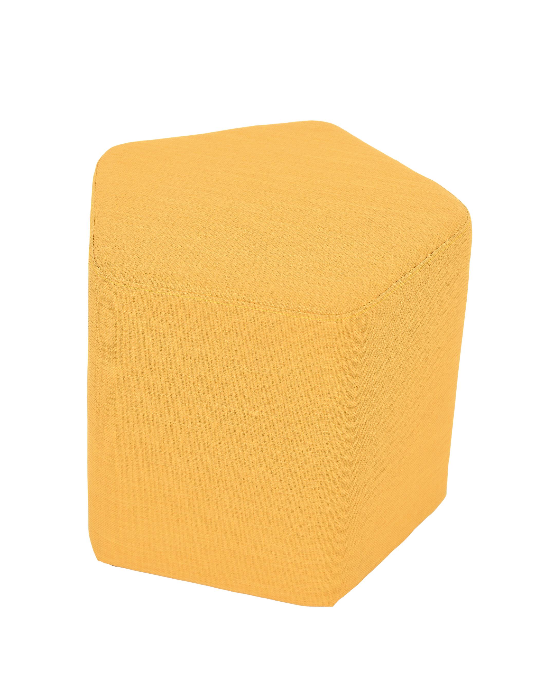 Inflamea Hocker pentagonal H42cm, Sitzhocker pentagonal H42cm gelb