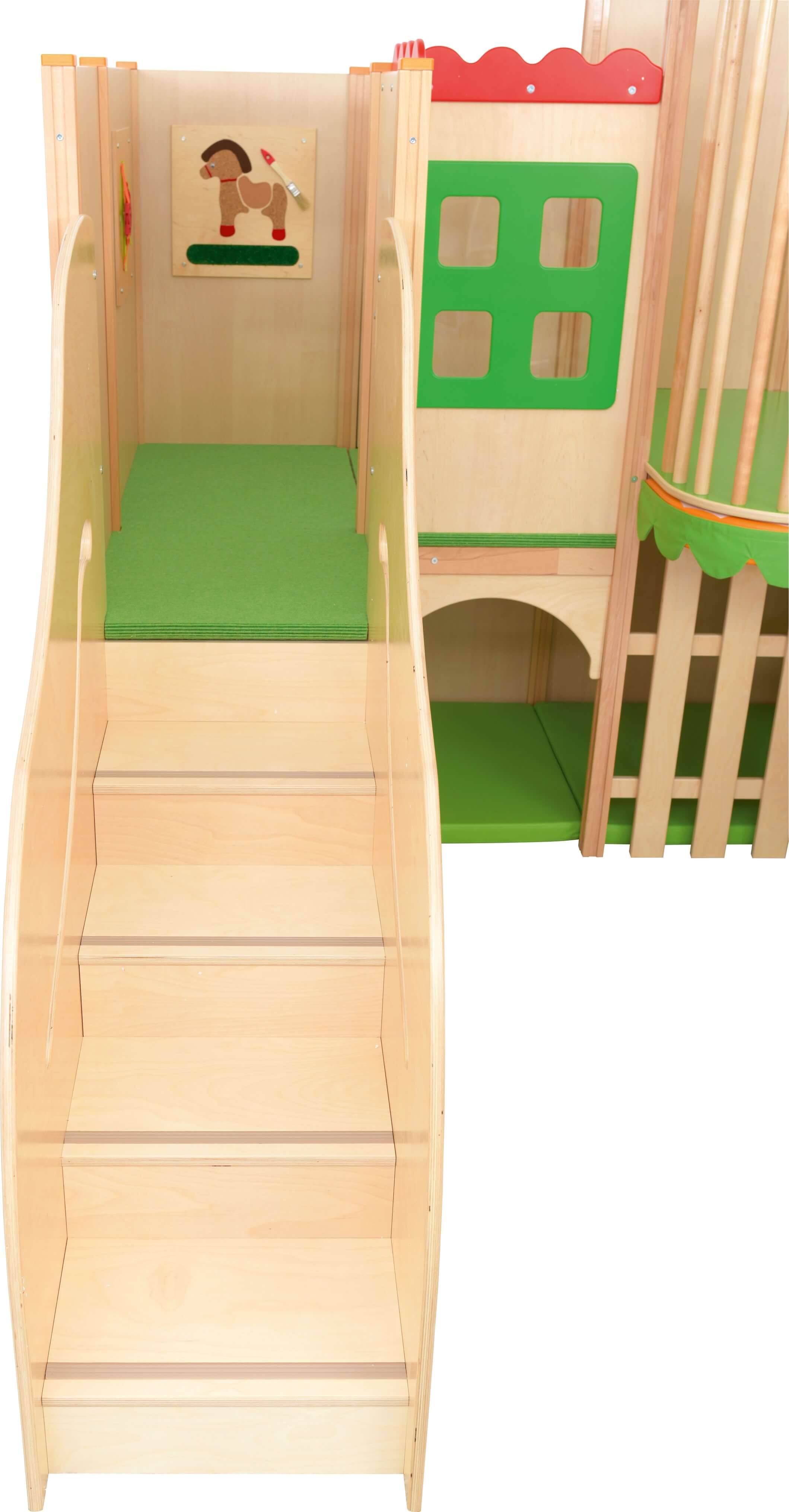 Kindergarten Spielecke Leo XL Detailansicht Treppe