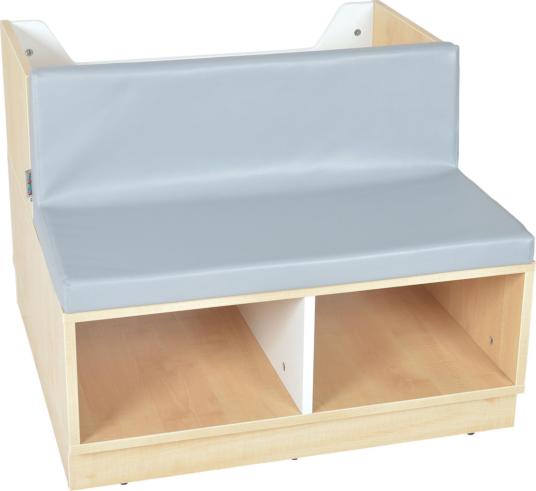 Quadro Bücherbank für Leseecke, bequem und praktisch. - Produkt wird im Kindergarten oder Schule genutzt.