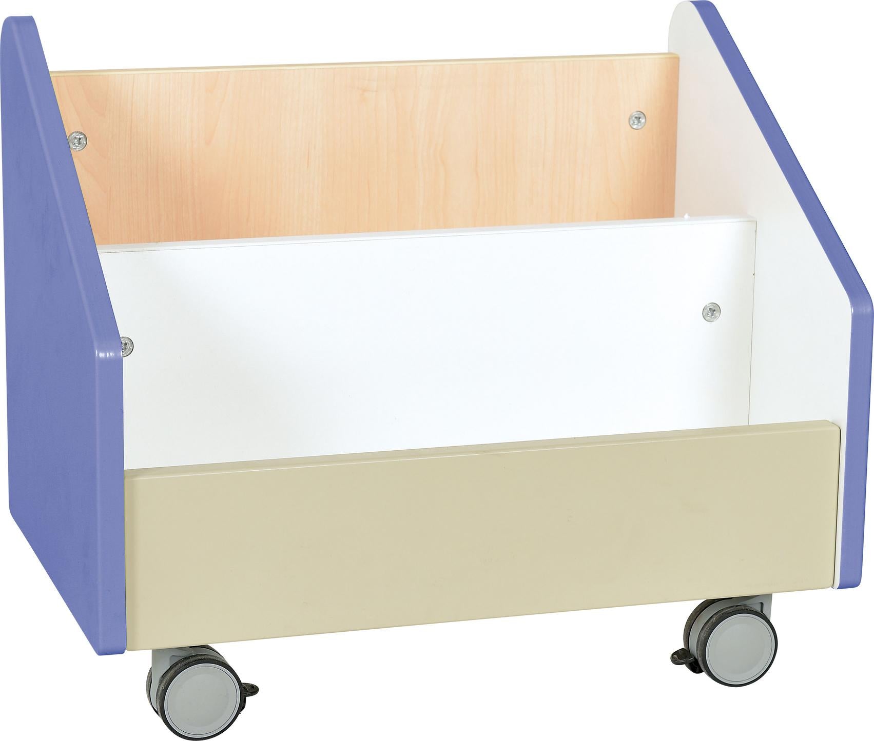 Rollbehälter für Bücher, Quadro XL, farbig, mobil, Kita. - Produkt wird im Kindergarten oder Schule genutzt.