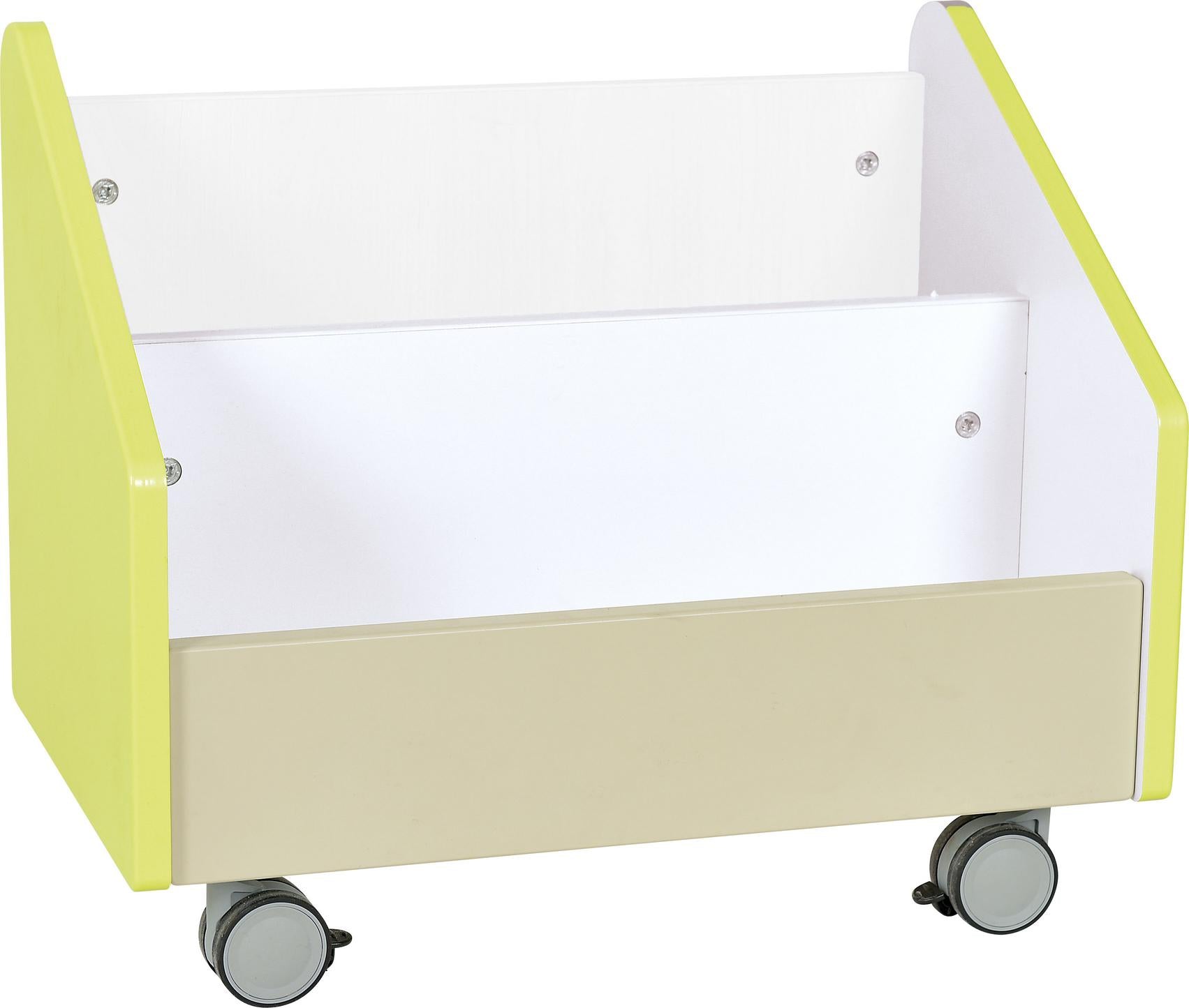 Rollbehälter für Bücher, Quadro XL, gelb, mobil, praktisch. - Produkt wird im Kindergarten oder Schule genutzt.