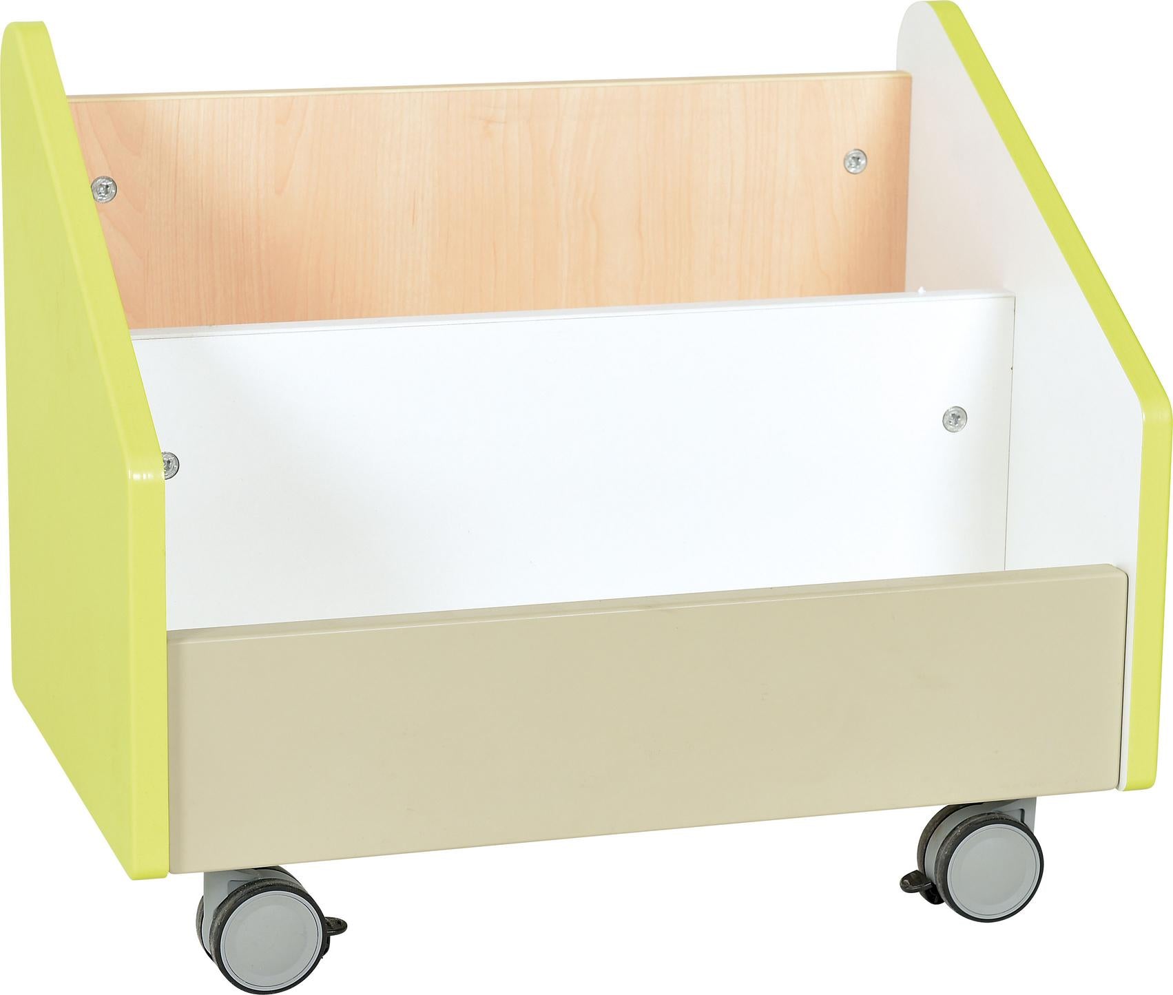 Rollbehälter für Bücher – Quadro XL in verschiedenen Farben - Produkt wird im Kindergarten oder Schule genutzt.