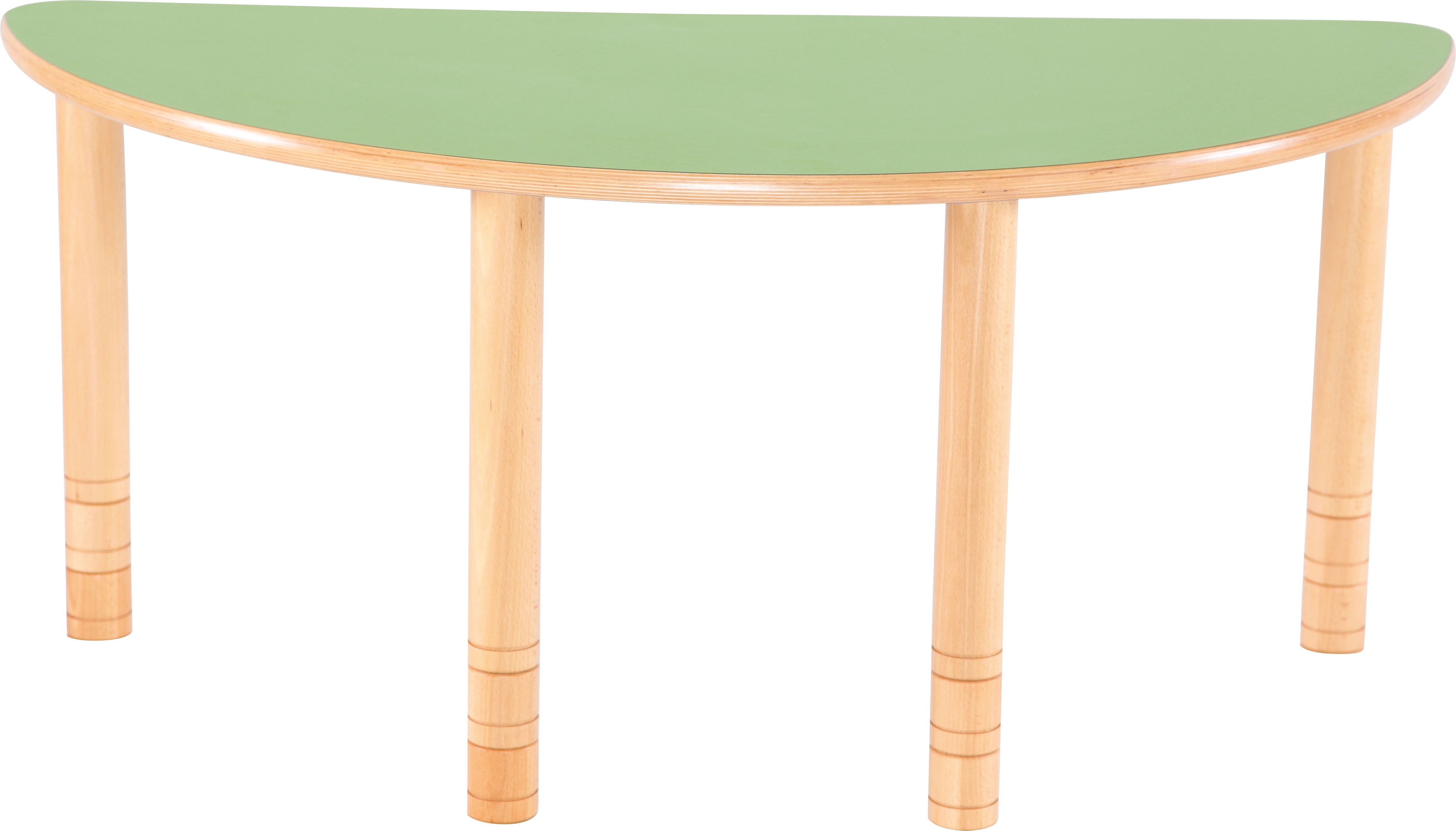 halbrunder Tisch für Kindergarten Krippe und Schule grün