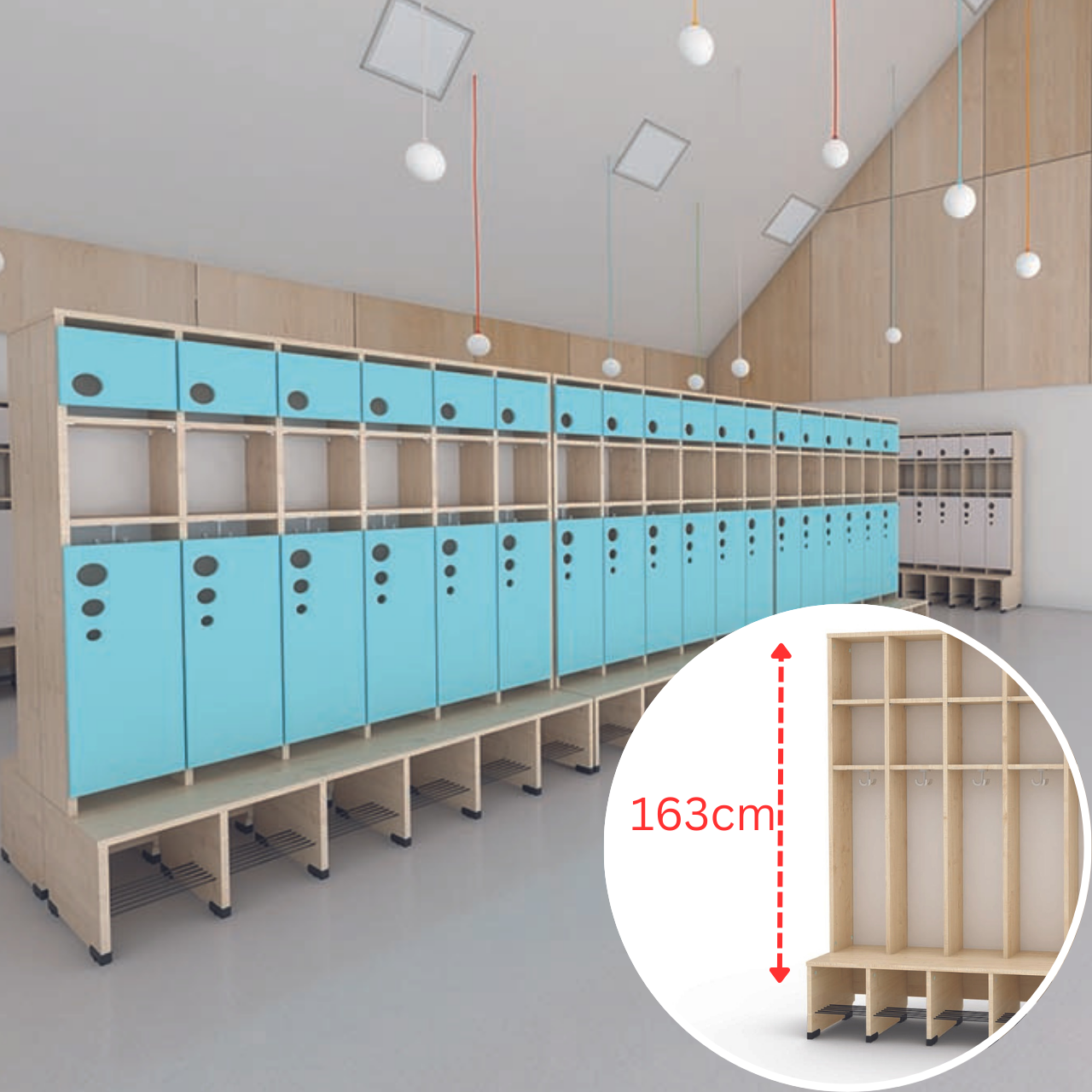Maxi-Garderobe Bubble-Serie mit Bank, Konfigurierbar - versch. Farben