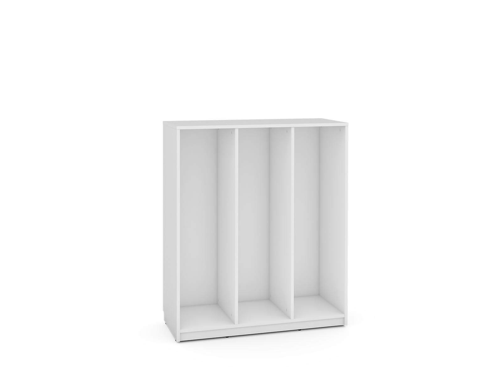 grand meuble de rangement pour conteneurs coulissants, blanc - série Feria