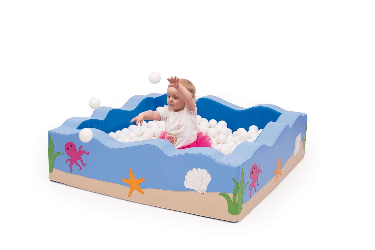 Piscine à balles pour bébé - Magic Ocean 124x124x35, balles en option