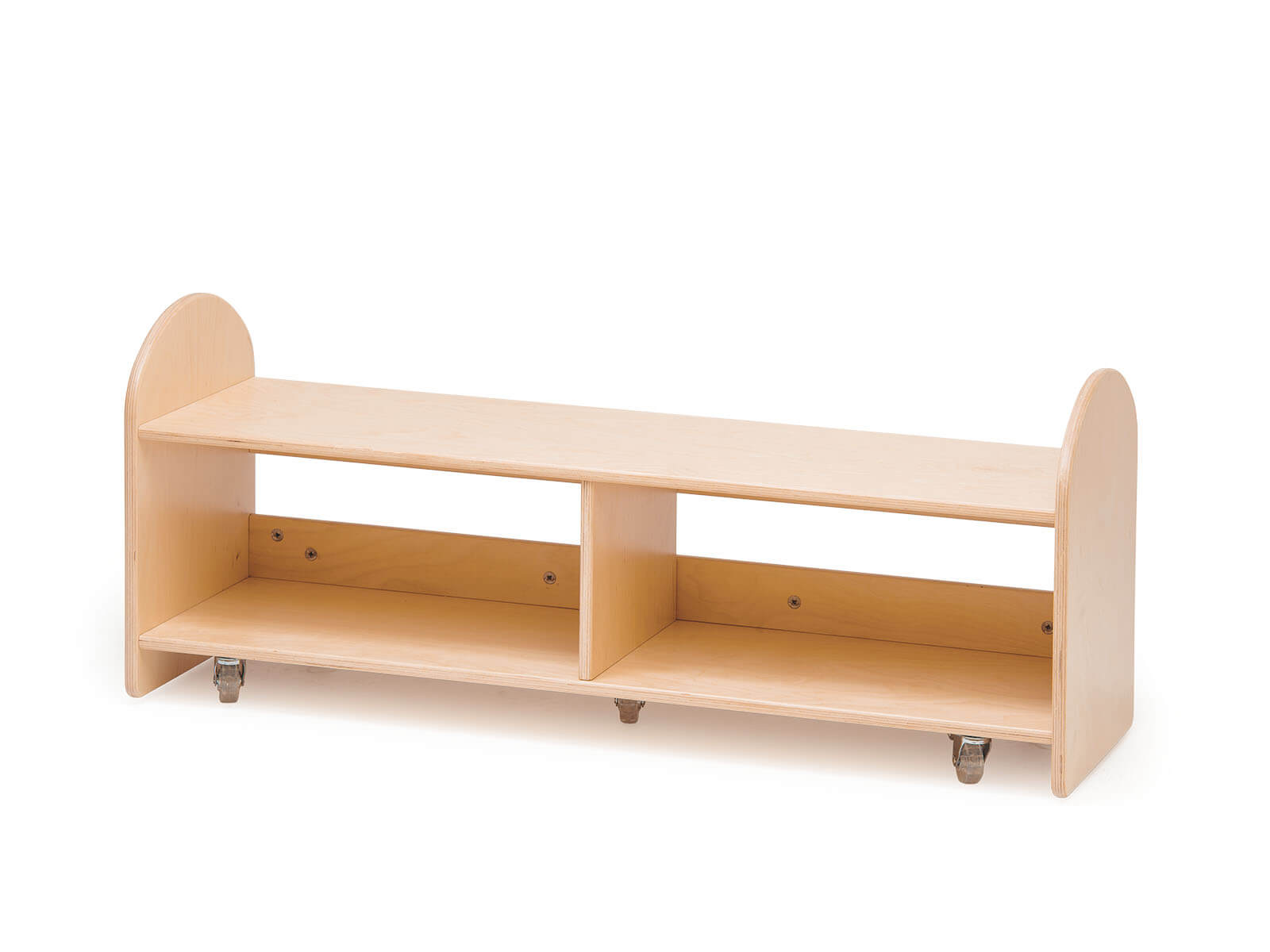 Bank met wielen voor het opbergen van de zitkussens