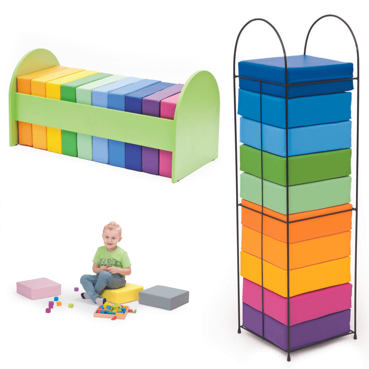 Coussin d'assise carré (30x30x10cm) en simili cuir - cadre de rangement &amp; différentes couleurs